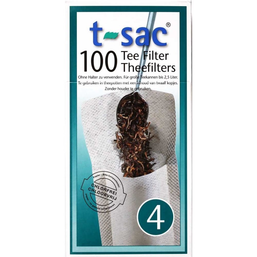 Accessoires Thee van de markt T Sac Papieren Theefilters Voor Losse Thee. | T-Sac Nr.4 Theefilter Zakjes Voor Losse Thee