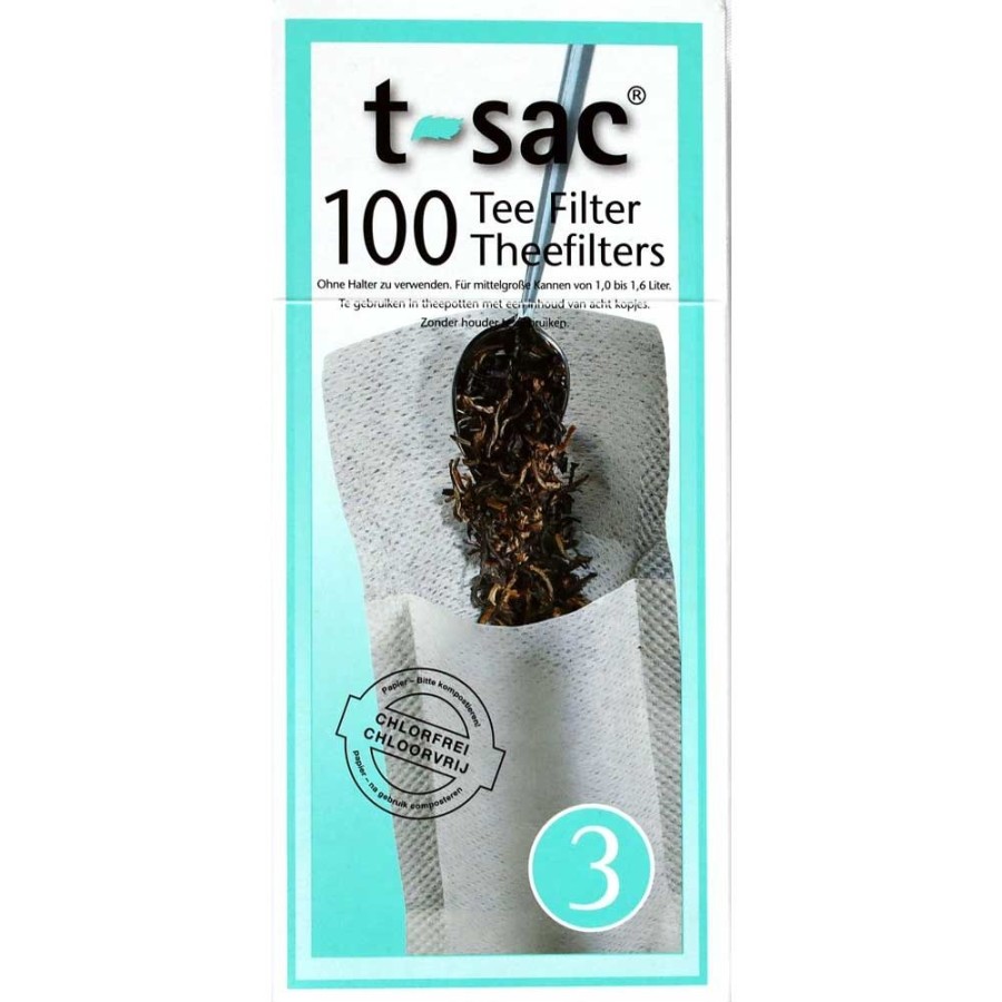 Accessoires Thee van de markt T Sac Papieren Theefilters Voor Losse Thee. | T-Sac Nr.3 Theefilter Zakjes Voor Losse Thee